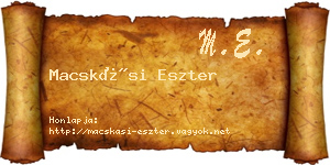 Macskási Eszter névjegykártya